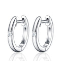 Semplice Moissanite Huggie Hoop Earrings in Sterling Silver