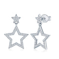 Astrella Moissanite Star Climber Earrings in Sterling Silver
