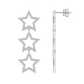 Polvere Moissanite Star Climber Earrings in Sterling Silver