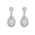 Duegocce Pear-Cut Moissanite Drop Stud Earrings in Sterling Silver