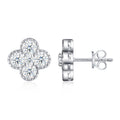 Trifolium Moissanite Clover Stud Earrings in Sterling Silver