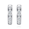 Puntini Moissanite Huggie Hoop Earrings in Sterling Silver