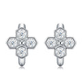 Fiorlino Moissanite Clover Stud Earrings in Sterling Silver