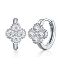 Biquadri Moissanite Huggie Hoop Earrings in Sterling Silver