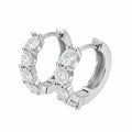 Trecerchi Moissanite Huggie Hoop Earrings in Sterling Silver