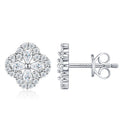 Fiordaliso Moissanite Flower Stud Earrings in Sterling Silver