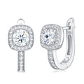 Cuscinetto Moissanite Drop Huggie Hoop Earrings in Sterling Silver