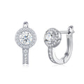 Aloetta Moissanite Drop Huggie Hoop Earrings in Sterling Silver
