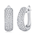 Ampia Moissanite Huggie Hoop Earrings in Sterling Silver