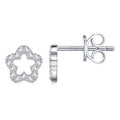 Fiorellino Moissanite Flower Stud Earrings in Sterling Silver