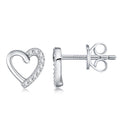 Cuoraperto Moissanite Heart Stud Earrings in Sterling Silver