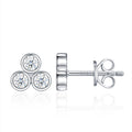 Trebolle Moissanite Cluster Stud Earrings in Sterling Silver