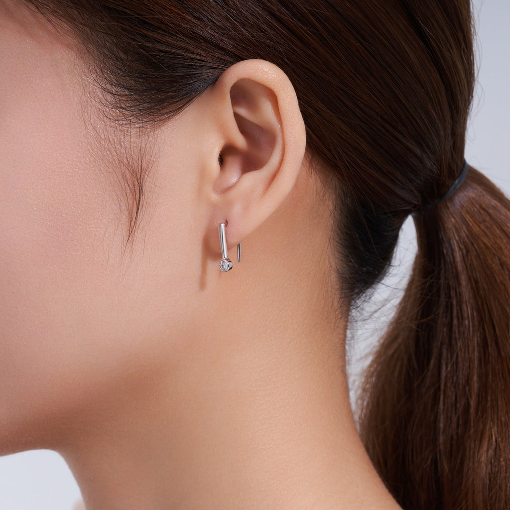 Farfallina Moissanite Butterfly Drop Earrings in Sterling Silver