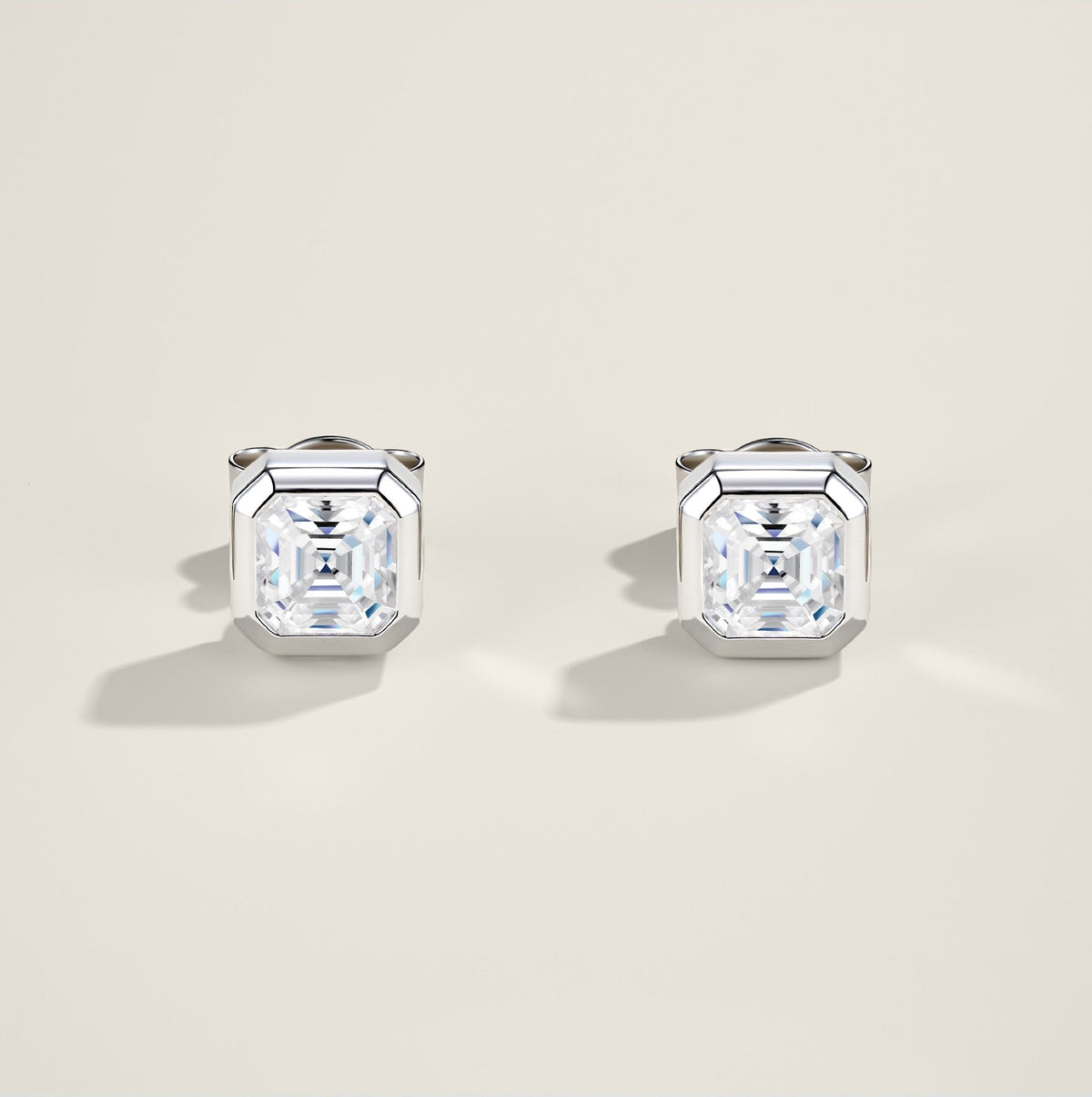 Ottavo Moissanite Stud Earrings in Sterling Silver