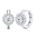 Aureolina Moissanite Drop Huggie Hoop Earrings in Sterling Silver