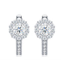 Aloella Moissanite Drop Huggie Hoop Earrings in Sterling Silver