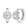 Radiosa Moissanite Drop Huggie Hoop Earrings in Sterling Silver