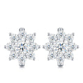 Fioccodineve Moissanite Flower Stud Earrings in Sterling Silver