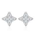 Scintillina Moissanite Star Stud Earrings in Sterling Silver