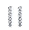 Doppiofila Moissanite Huggie Hoop Earrings in Sterling Silver