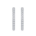 Sottile Moissanite Huggie Hoop Earrings in Sterling Silver