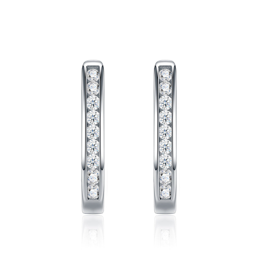 Uugie Moissanite Huggie Hoop Earrings in Sterling Silver
