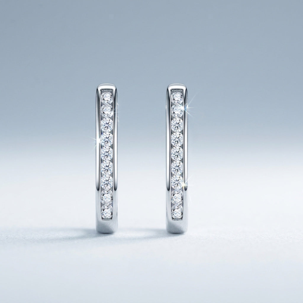 Uugie Moissanite Huggie Hoop Earrings in Sterling Silver
