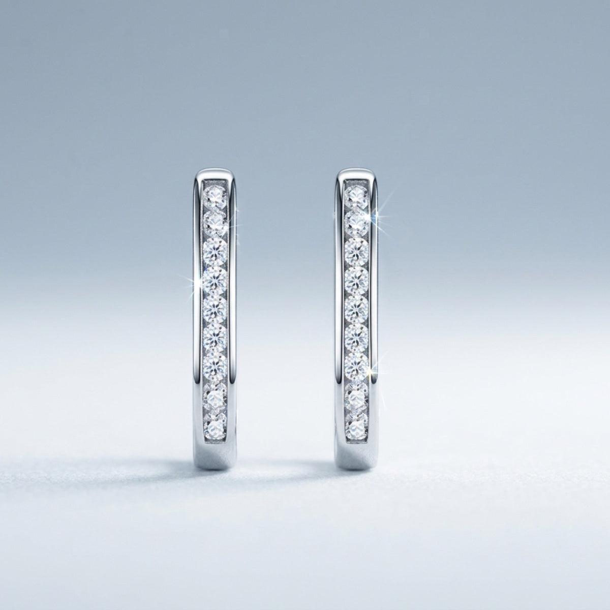 Uugie Moissanite Huggie Hoop Earrings in Sterling Silver
