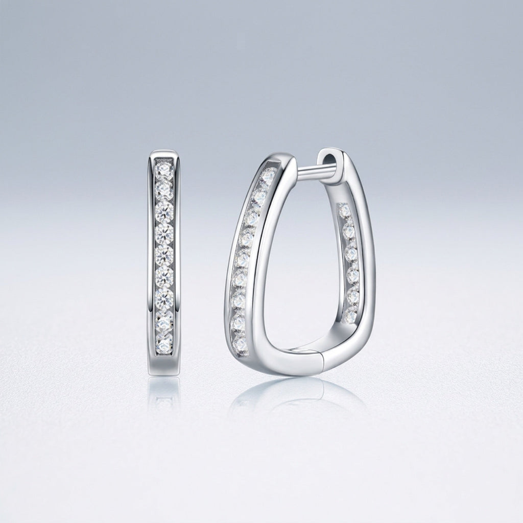 Uugie Moissanite Huggie Hoop Earrings in Sterling Silver