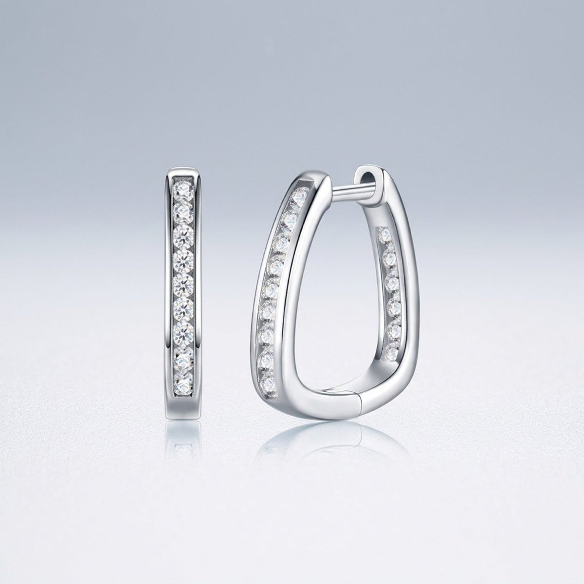 Uugie Moissanite Huggie Hoop Earrings in Sterling Silver