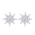 Nevicata Moissanite Flower Stud Earrings in Sterling Silver