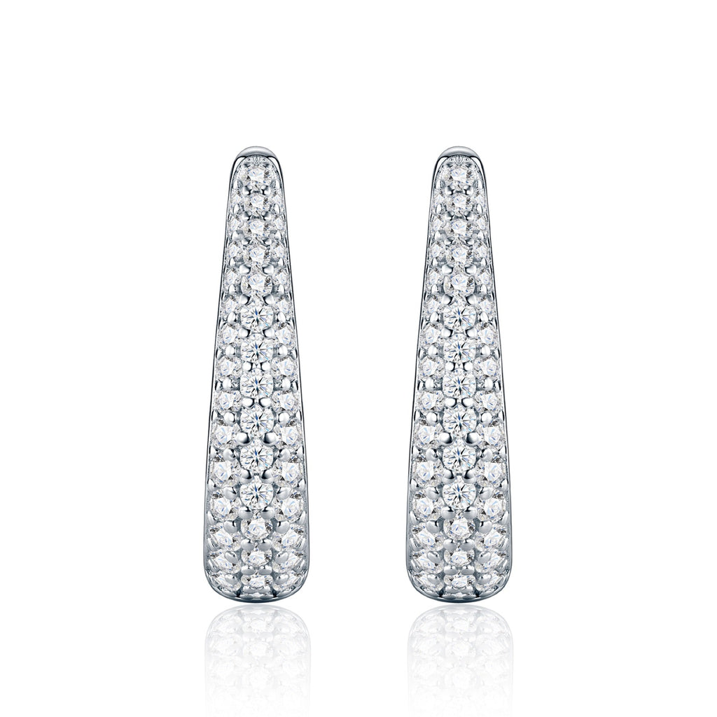 Cupoletta Moissanite Huggie Hoop Earrings in Sterling Silver