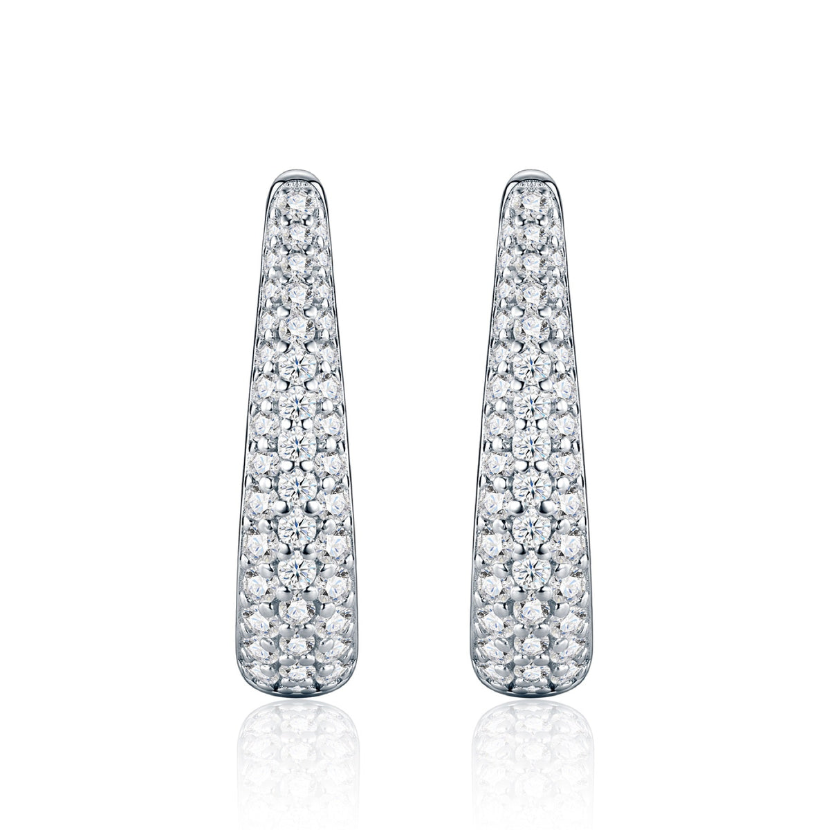 Cupoletta Moissanite Huggie Hoop Earrings in Sterling Silver
