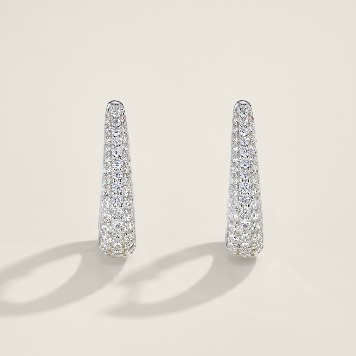 Cupoletta Moissanite Huggie Hoop Earrings in Sterling Silver