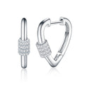 Cuorehug Moissanite Huggie Hoop Earrings in Sterling Silver