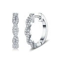 Treccia Moissanite Huggie Hoop Earrings in Sterling Silver