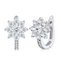 Cristallino Moissanite Flower Drop Earrings in Sterling Silver