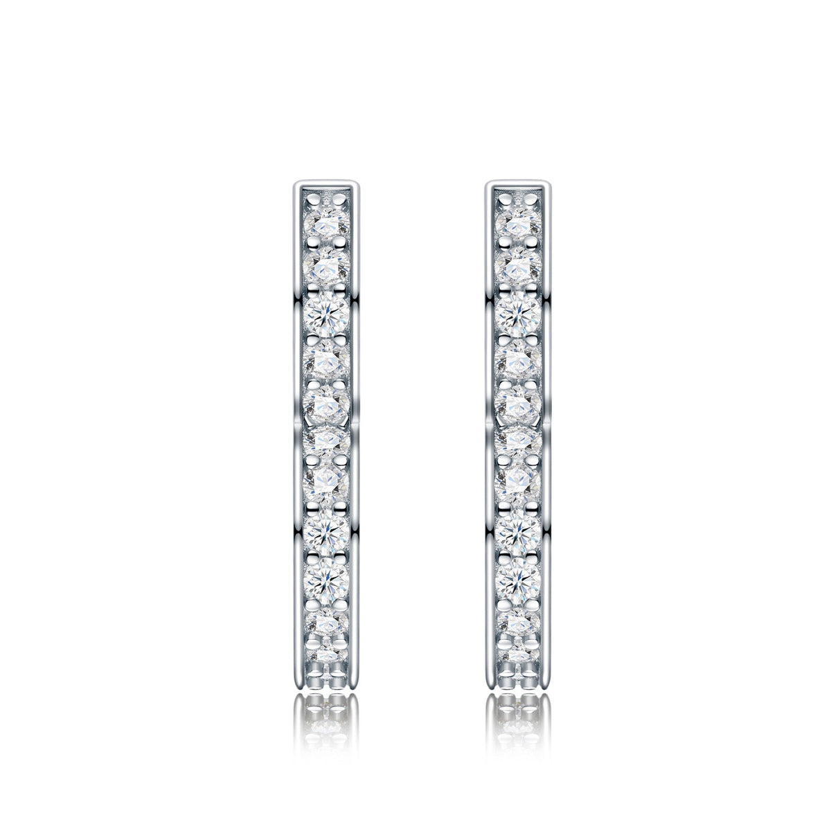 Cuorev Moissanite Huggie Hoop Earrings in Sterling Silver