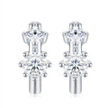 Fiordi Moissanite Flower Drop Earrings in Sterling Silver