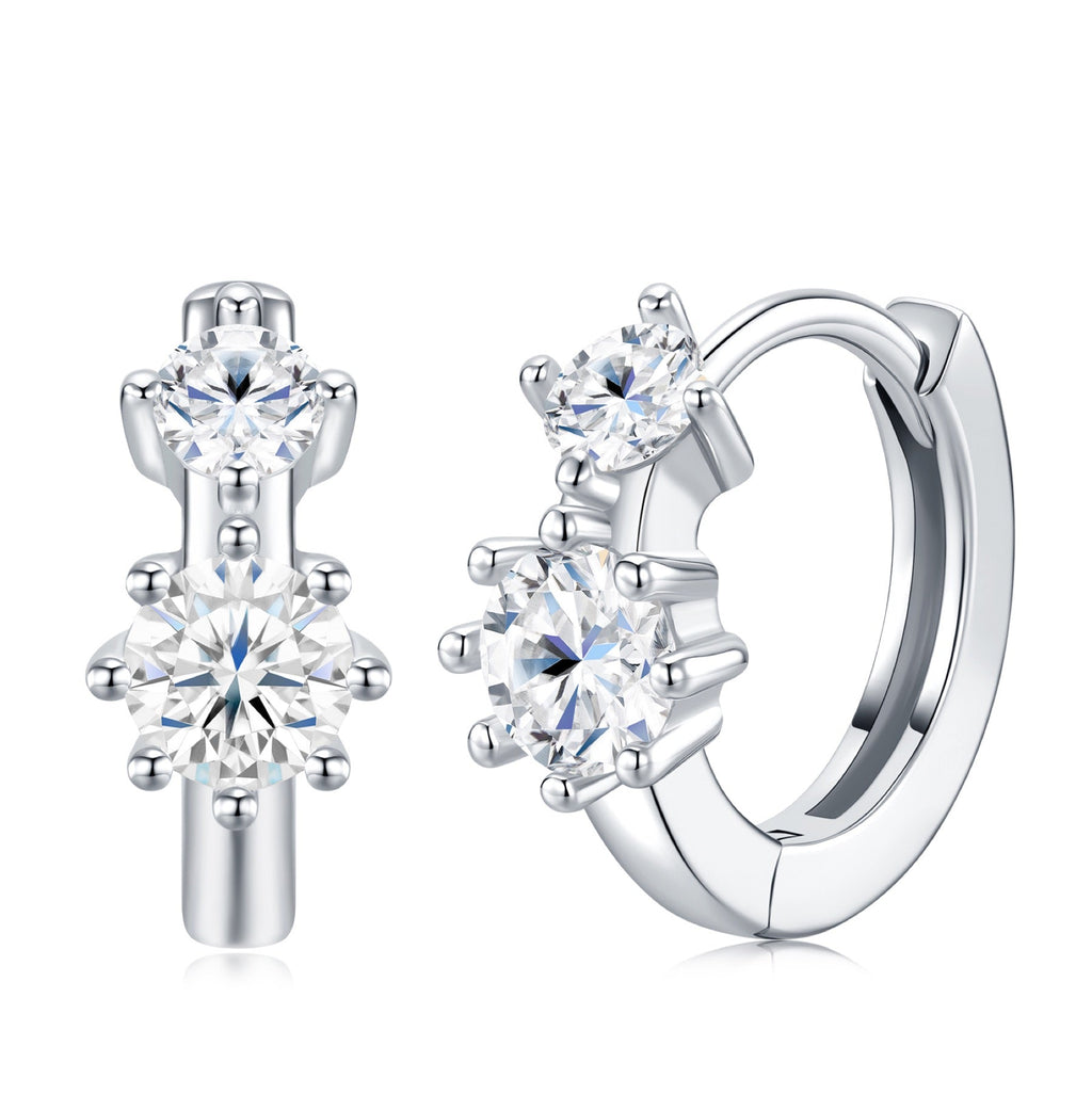 Fiordi Moissanite Flower Drop Earrings in Sterling Silver