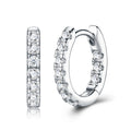 Ritmo Moissanite Huggie Hoop Earrings in Sterling Silver