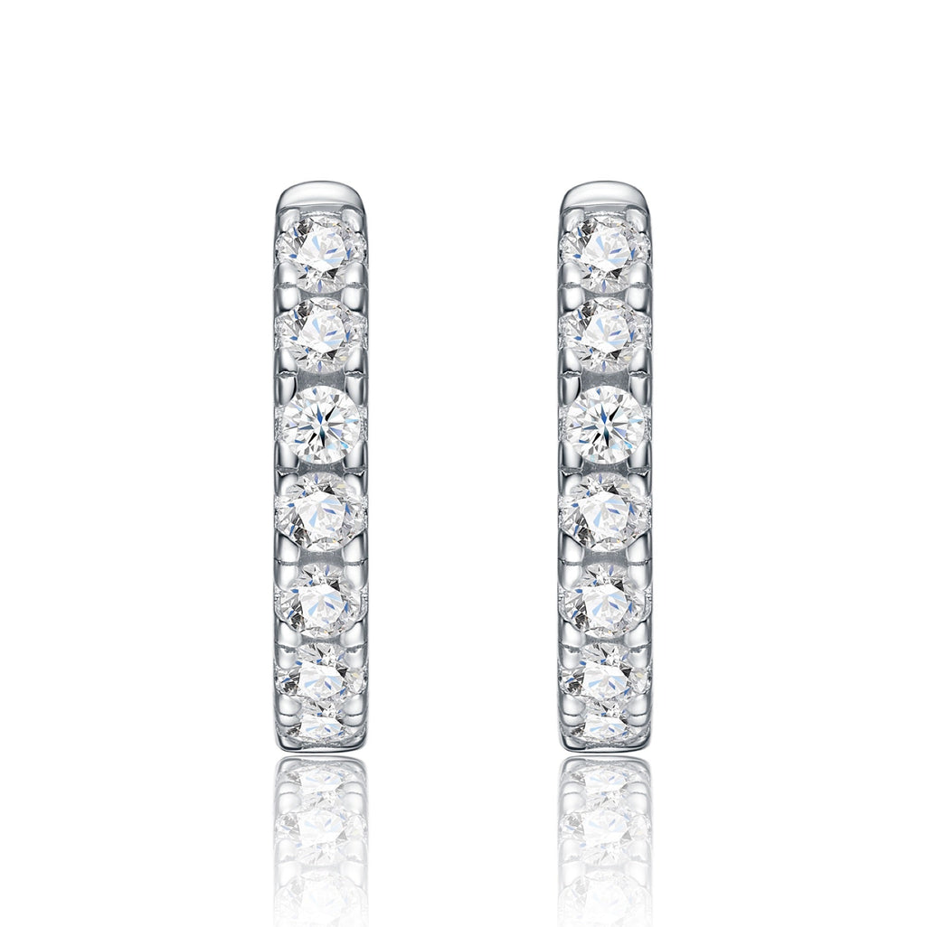 Ritmo Moissanite Huggie Hoop Earrings in Sterling Silver