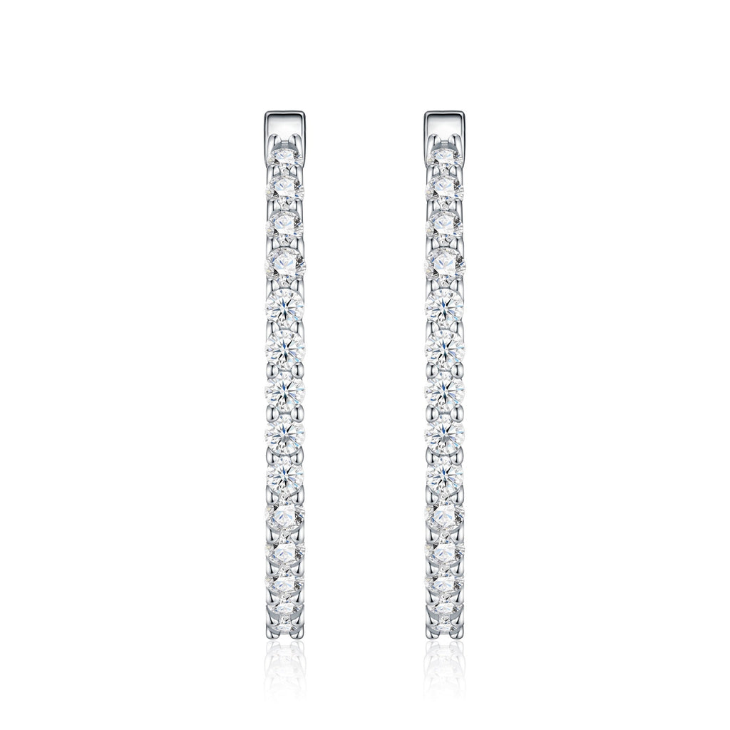 Cerchietto Moissanite Hoop Earrings in Sterling Silver