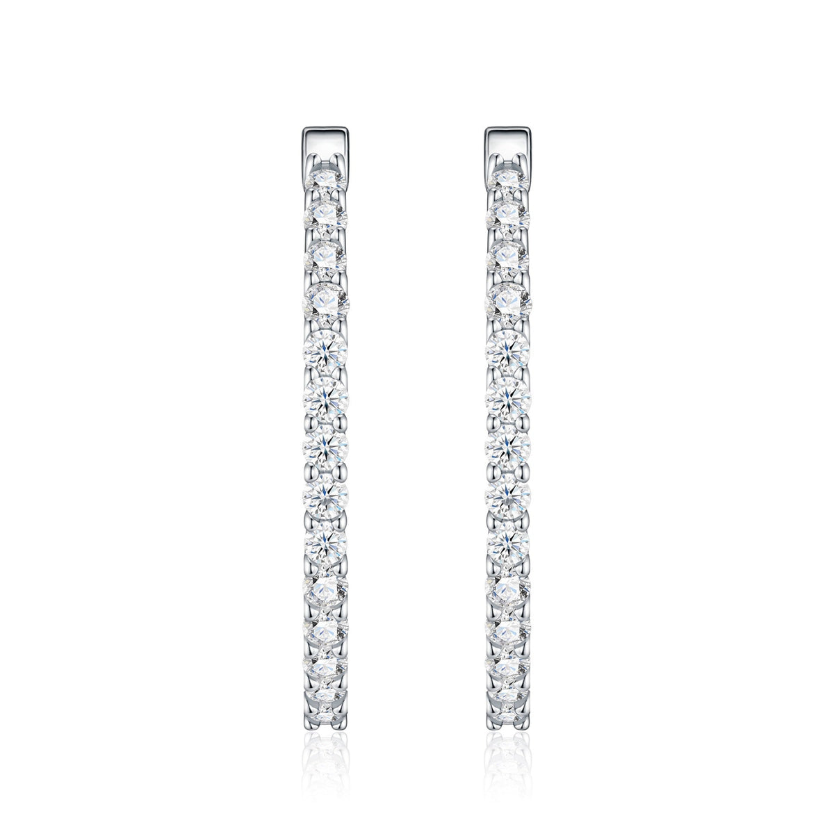 Cerchietto Moissanite Hoop Earrings in Sterling Silver