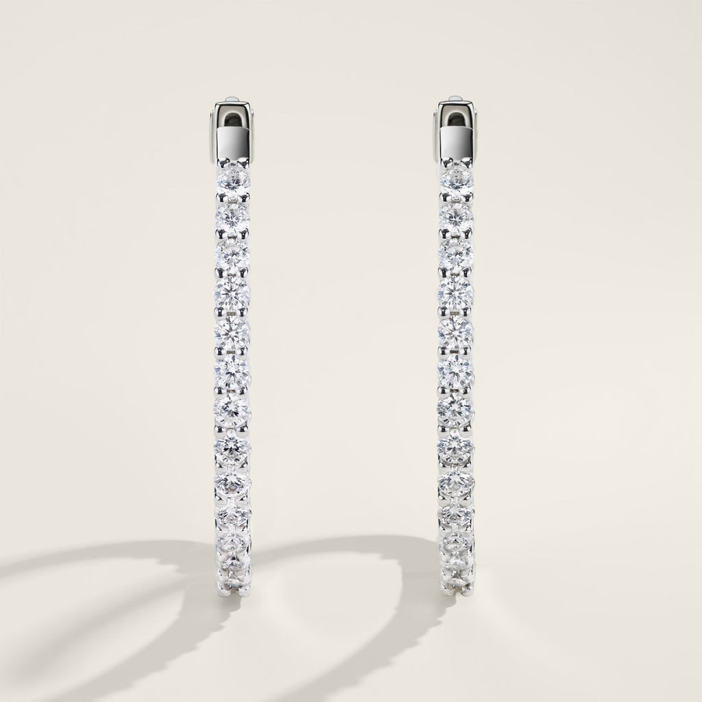 Cerchietto Moissanite Hoop Earrings in Sterling Silver