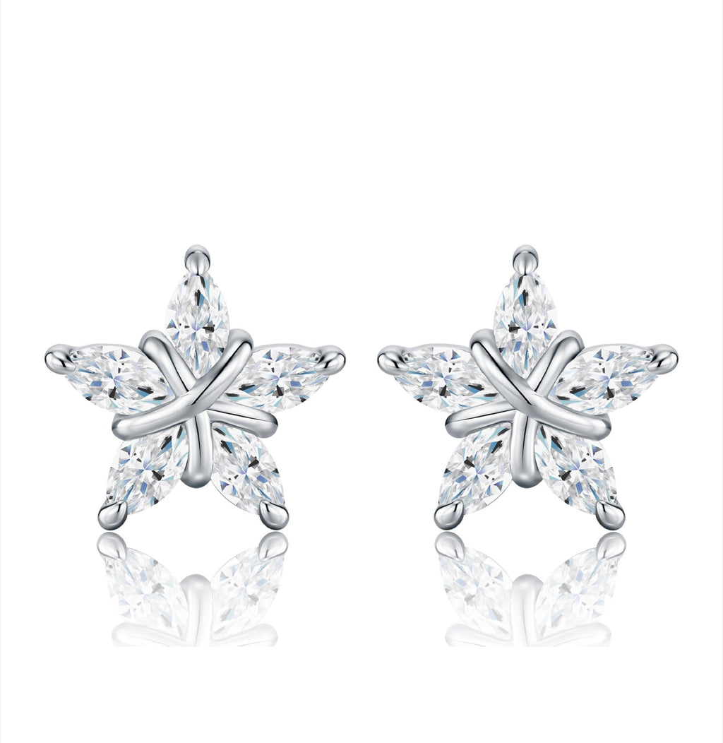 Astrino Moissanite Star Stud Earrings in Sterling Silver