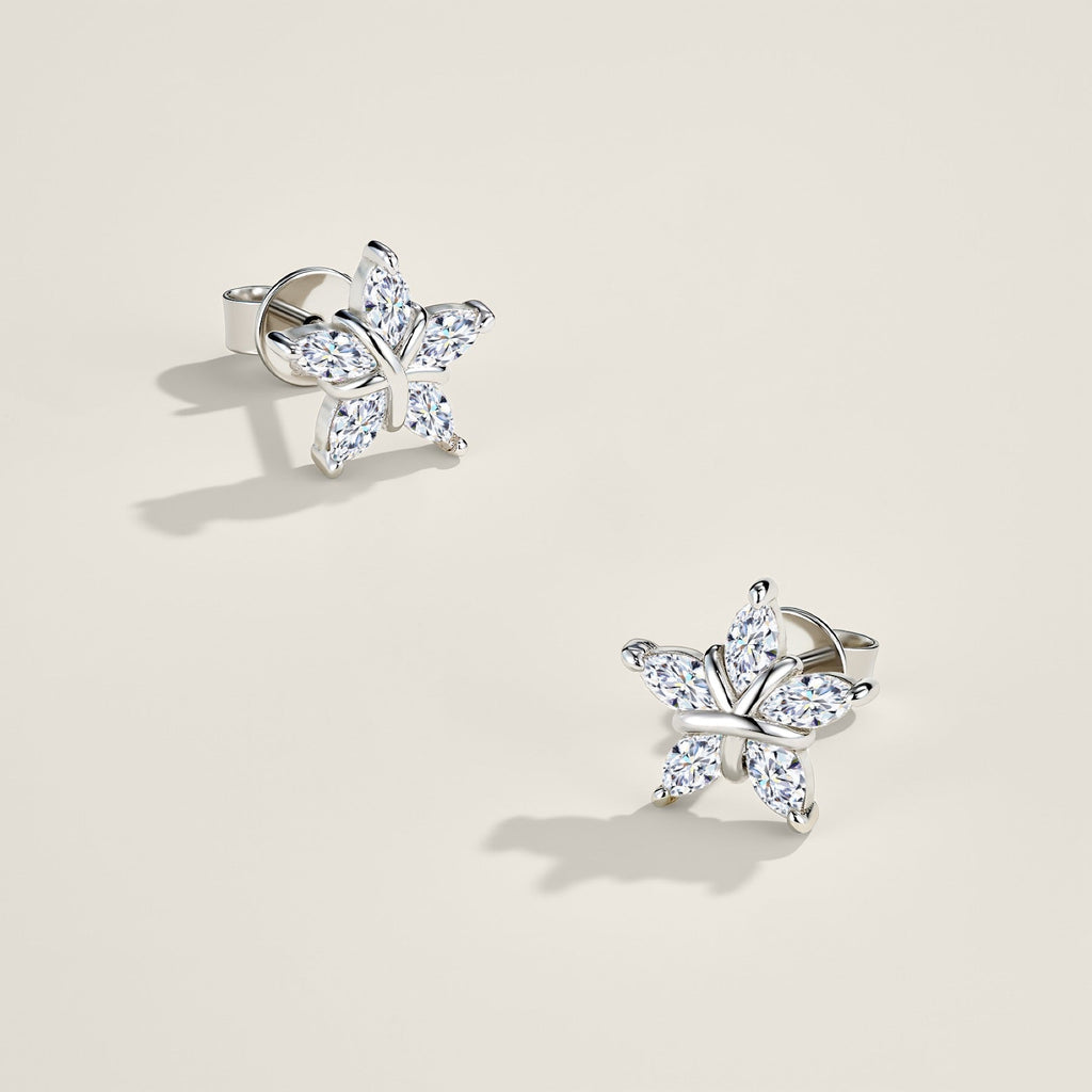 Astrino Moissanite Star Stud Earrings in Sterling Silver