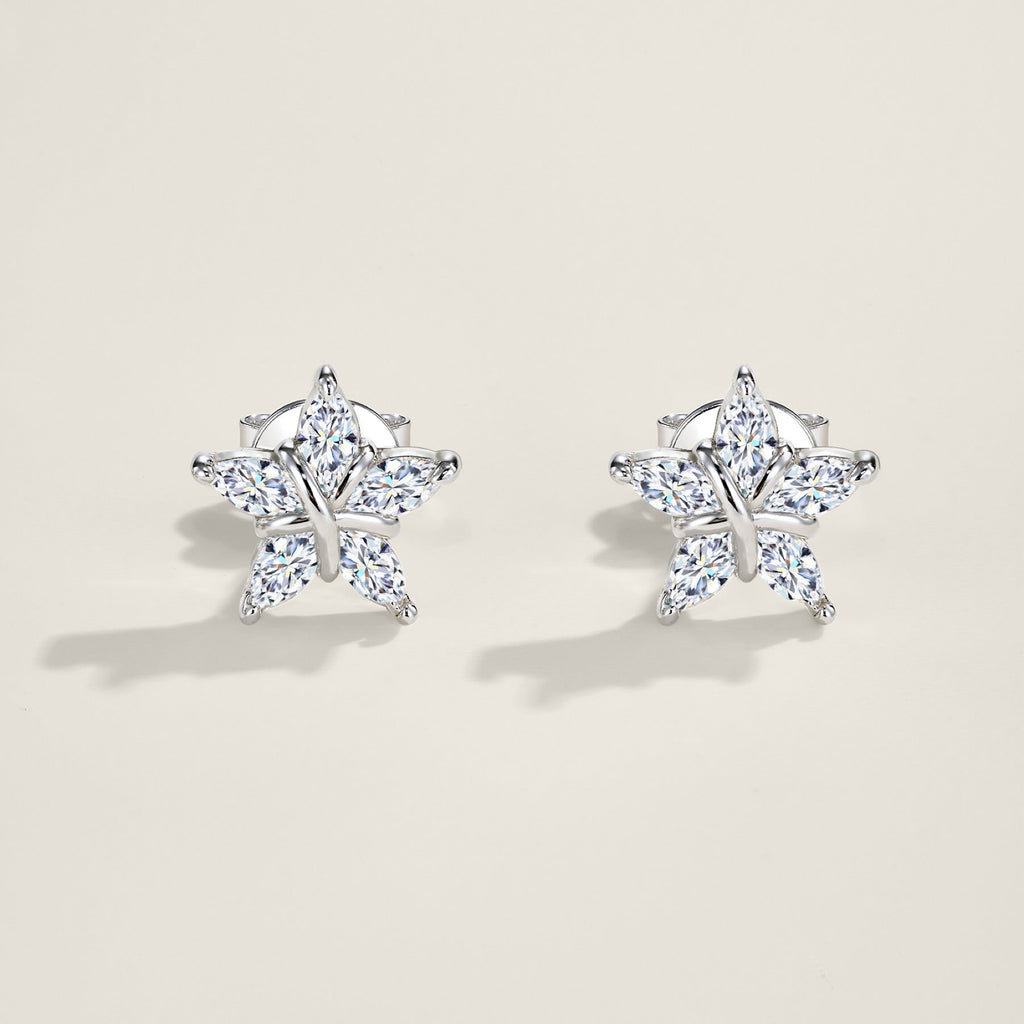Astrino Moissanite Star Stud Earrings in Sterling Silver