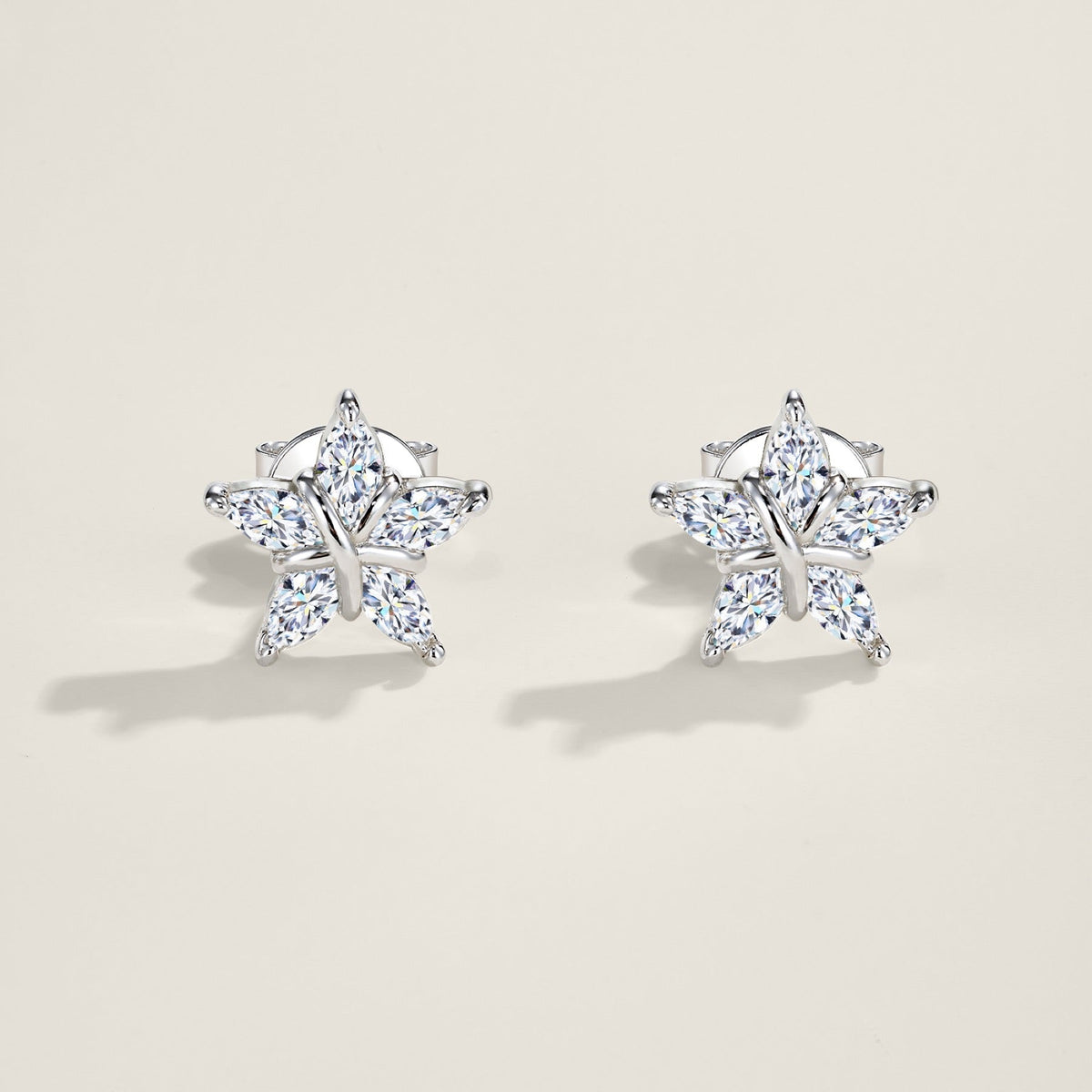 Astrino Moissanite Star Stud Earrings in Sterling Silver