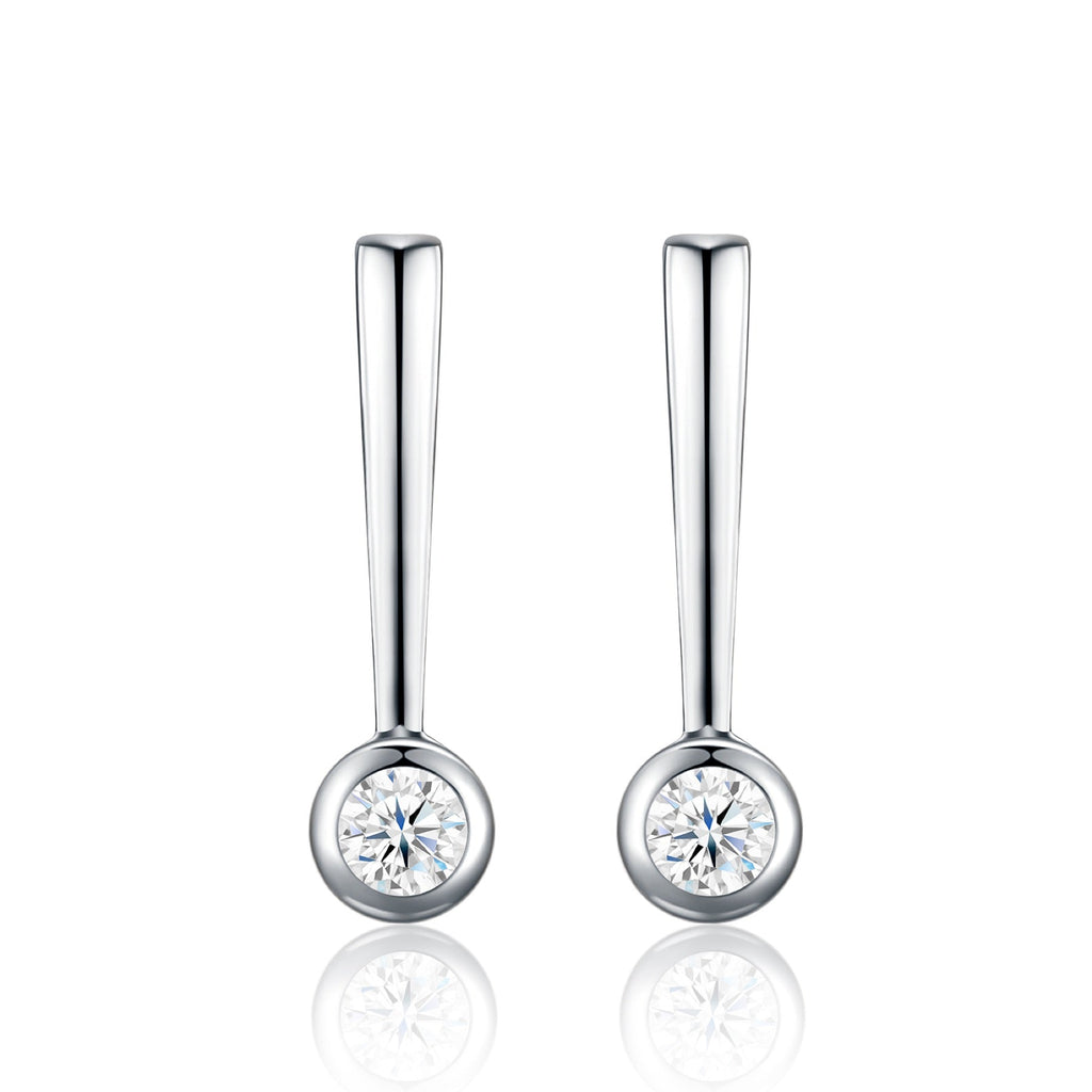 Pendolino Moissanite Drop Earrings in Sterling Silver